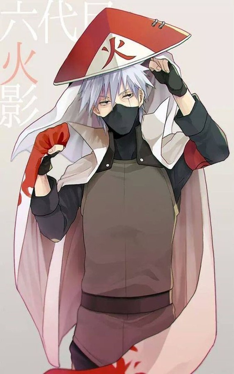 Персонаж аниме с красной шляпой и белым плащом, держащий нож. (аниме, anime, kakashi)