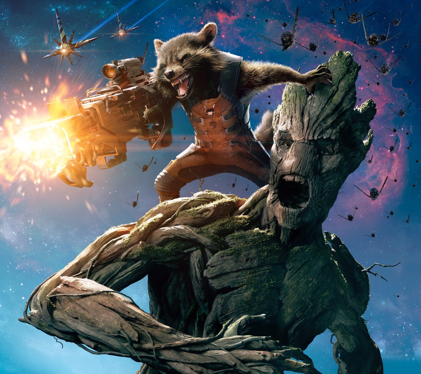 Rocket and grooter in guardians of the galaxy (galaxy, groot, guardians, hd, movie)