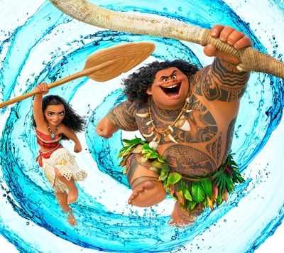 animación, disney, hojas, maui, moana