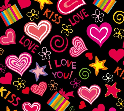 abstract, hearts, love, vector