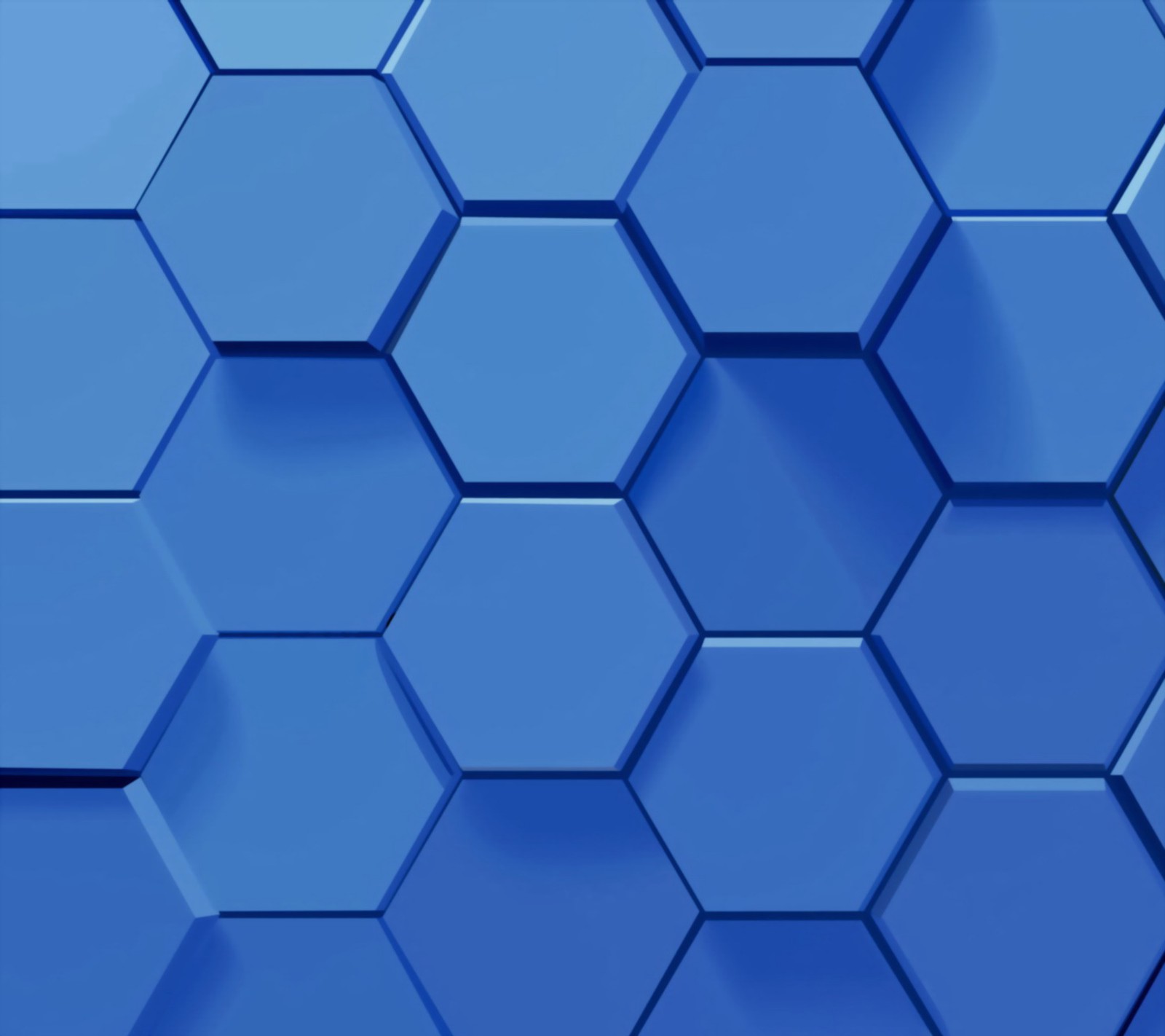 Un primer plano de un patrón hexagonal azul sobre un fondo blanco (abstracto, azul, geometría, hexágono)