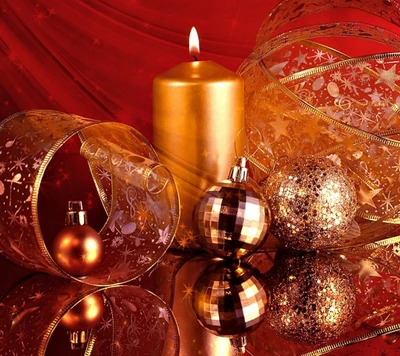 candle, christmas decoration, gold, merry christmas, xmas