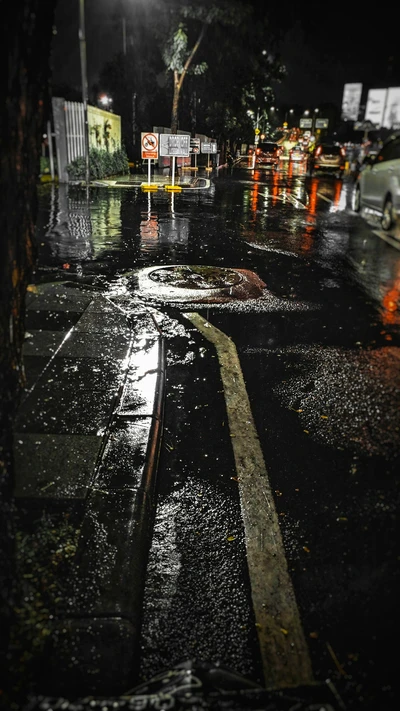 después, lloviendo, lluvia, camino, calle