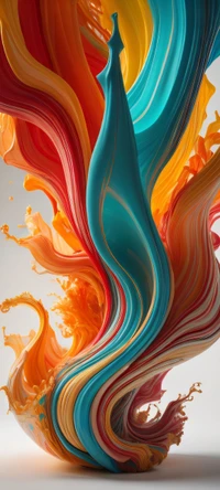 orange, art, acrylic paint, paint, art paint wallpaper