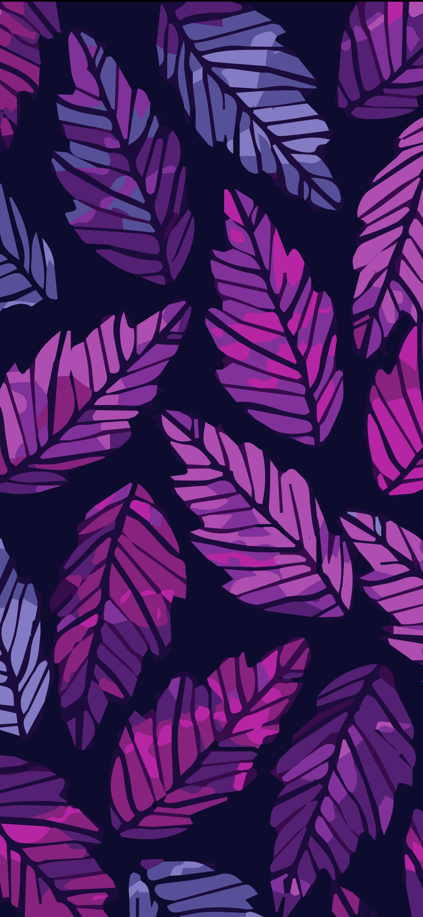 Purple and blue leaves on a black background (aesthetics, design, violet, leaf, purple)