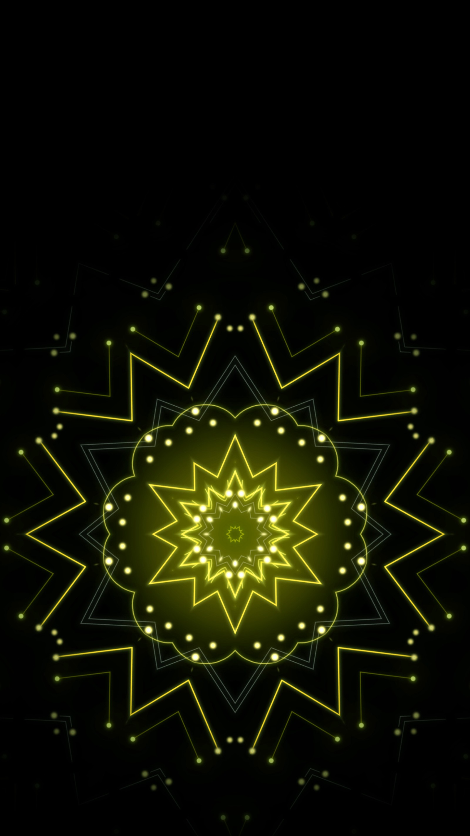 A close up of a neon star on a black background (lg, lg x venture, smartphone, pattern, darkness)