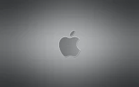 Diseño de logotipo de Apple en monocromo sobre fondo gris