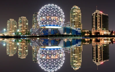 reflexión, paisaje urbano, ciudad, hito, área urbana