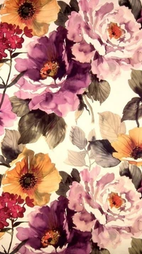 flowers, muted wallpaper