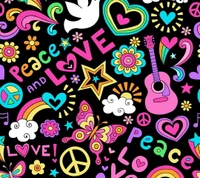 Vibrant Abstract Pattern of Love and Peace