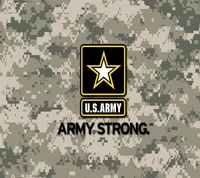 U.S. Army Strong: Emblem on Camouflage Background