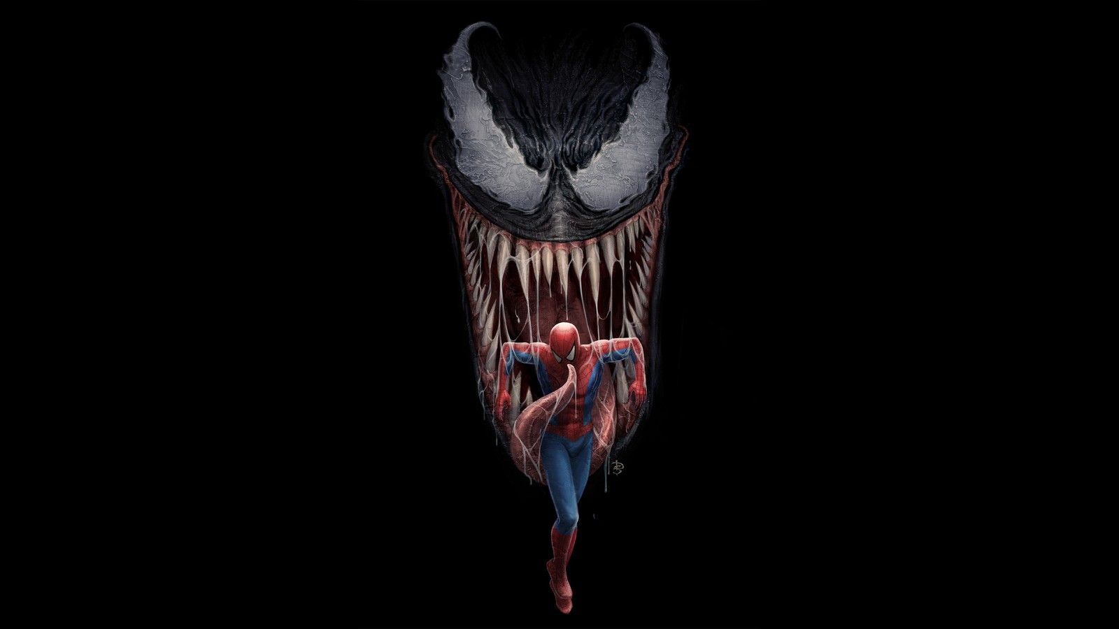 Descargar fondo de pantalla obra de arte, ilustración, marvel, spiderman, vs