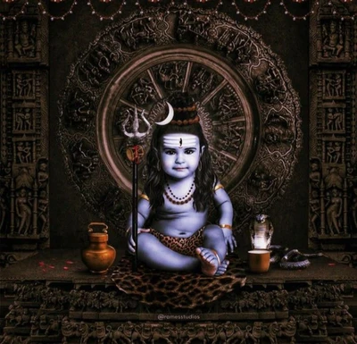 Représentation divine du Seigneur Shiva : Har Har Mahadev