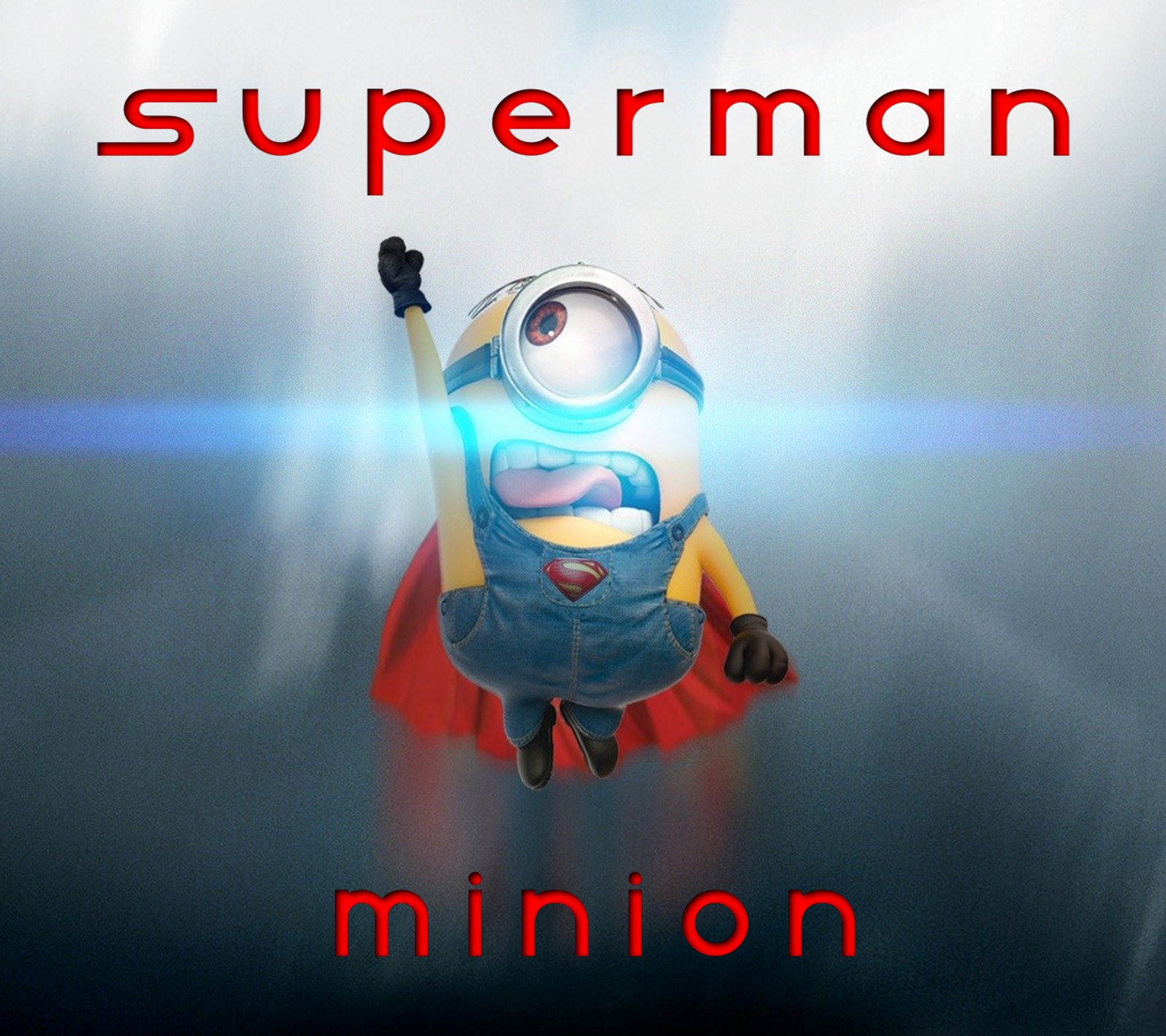 Близкий план миньона с огнем на голове (minion, супермен, superman)