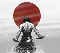 flag, japan, samurai, sword