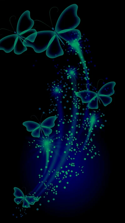 Enchanting Abstract Butterflies in a Dark Environment