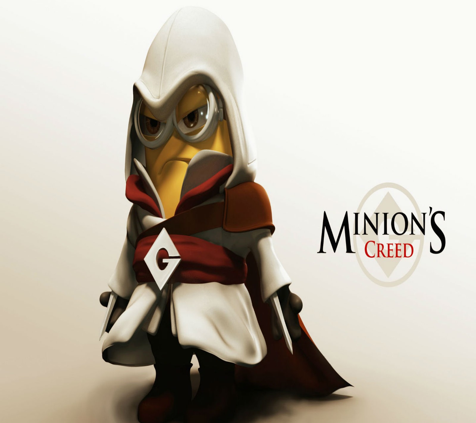 Un gros plan d'un minion habillé en tenue à capuche (assassins, comédie, coo, mignon, méprisable)