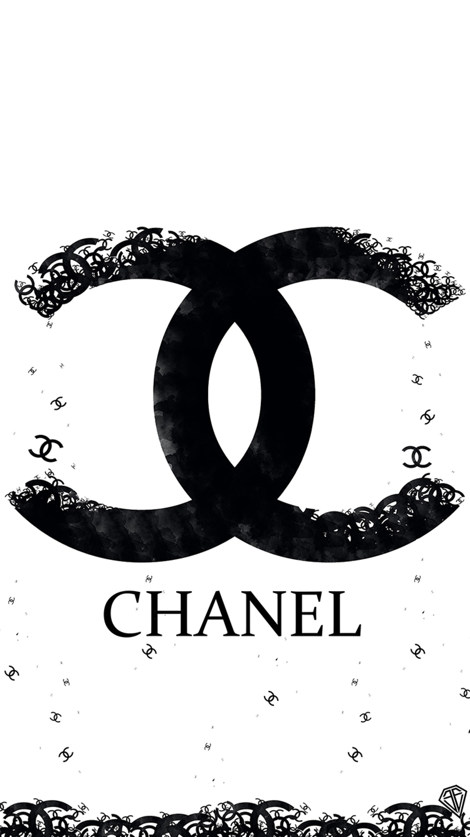 Черно-белая фотография логотипа chanel с кружевной окантовкой (красивый, черно белый, cc, шарль де шанель, chanel)