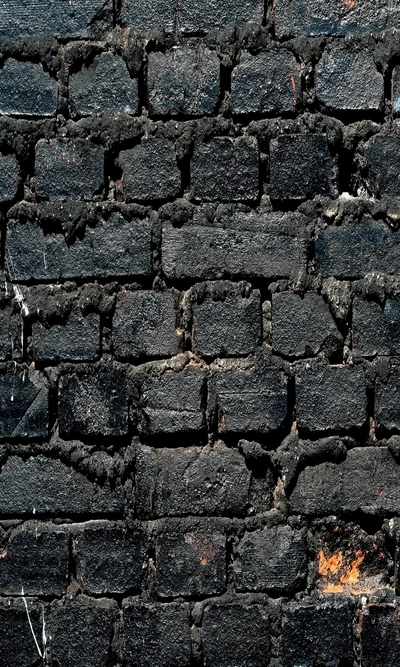 black, brick, wall