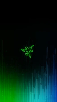 Aurora Vibrante: Espectro de Luz Razer em Fundo Preto