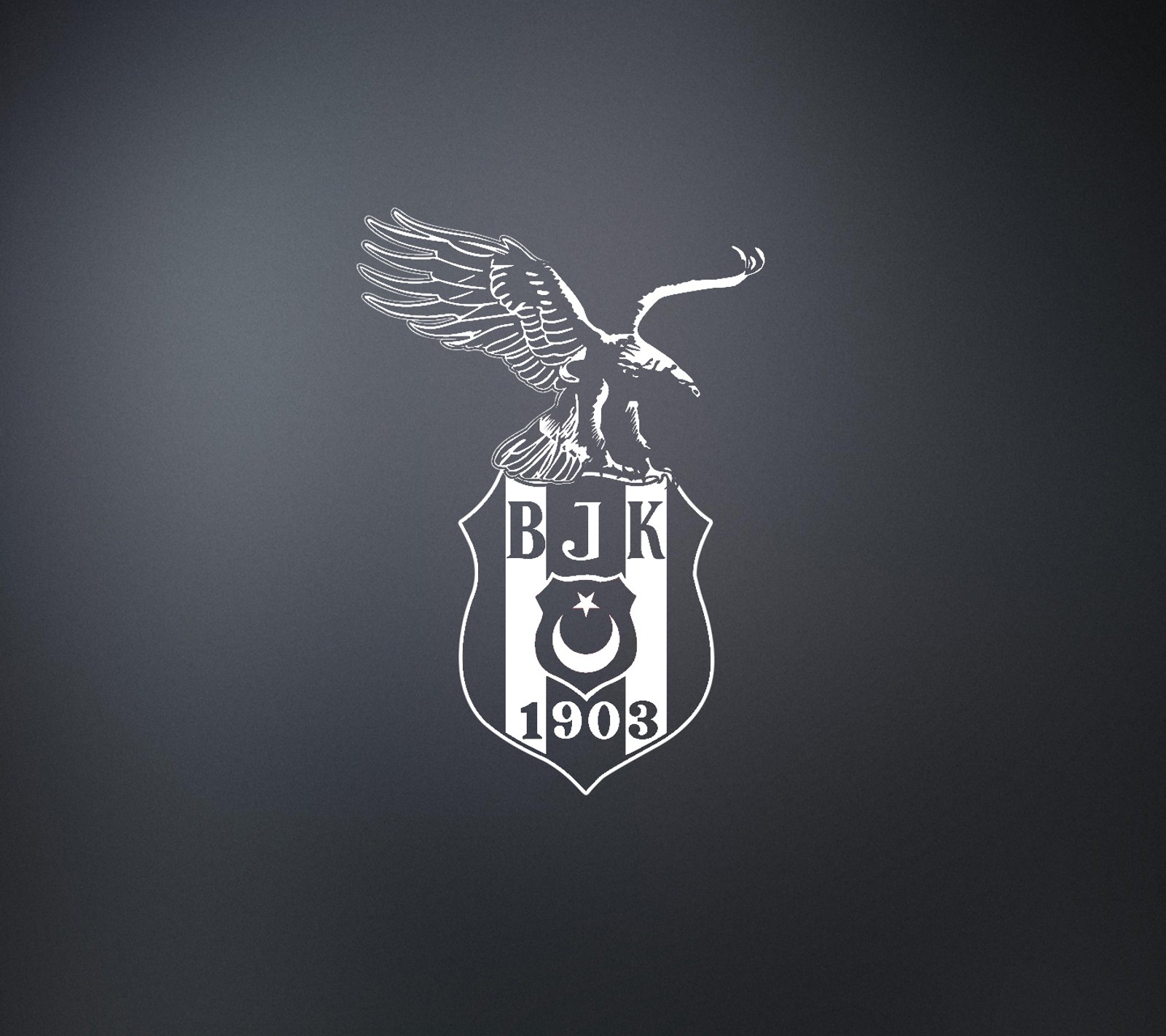 Un primer plano de un logo en blanco y negro con un pájaro (besiktas, bjk, negro, oscuro, águila)