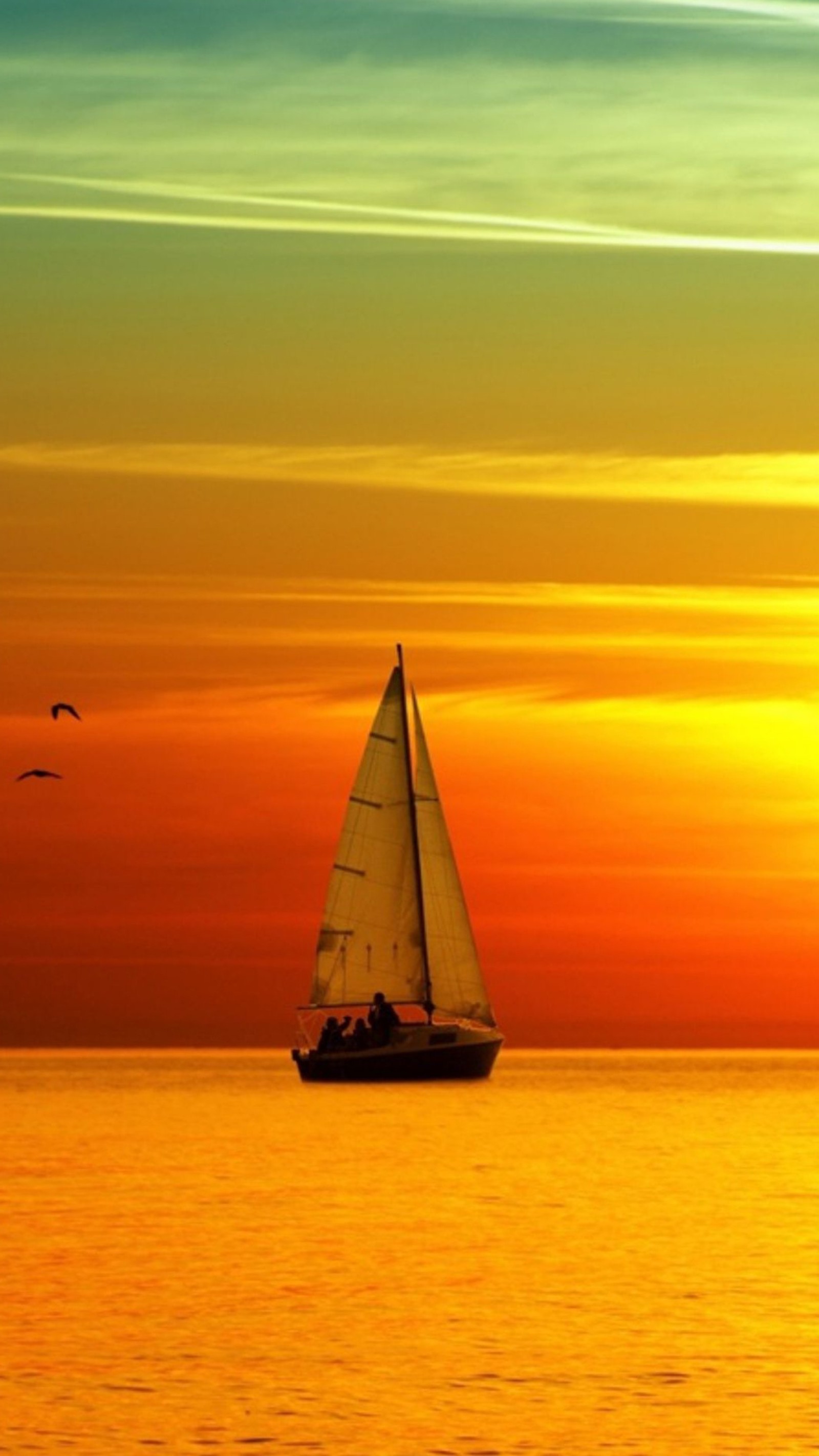 Lade boot, landschaft, natur, meer, sonnenuntergang Hintergrund herunter