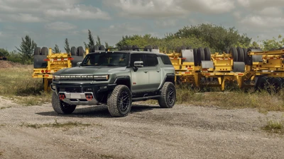 pickup eléctrico, gmc hummer ev, al aire libre, 5k, 8k