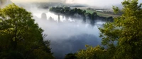 Misty Highland Serenity: A Tranquil Nature Reserve by the Water's Edge