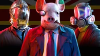 Personajes de Watch Dogs: Legion con máscaras únicas contra un fondo de la bandera británica