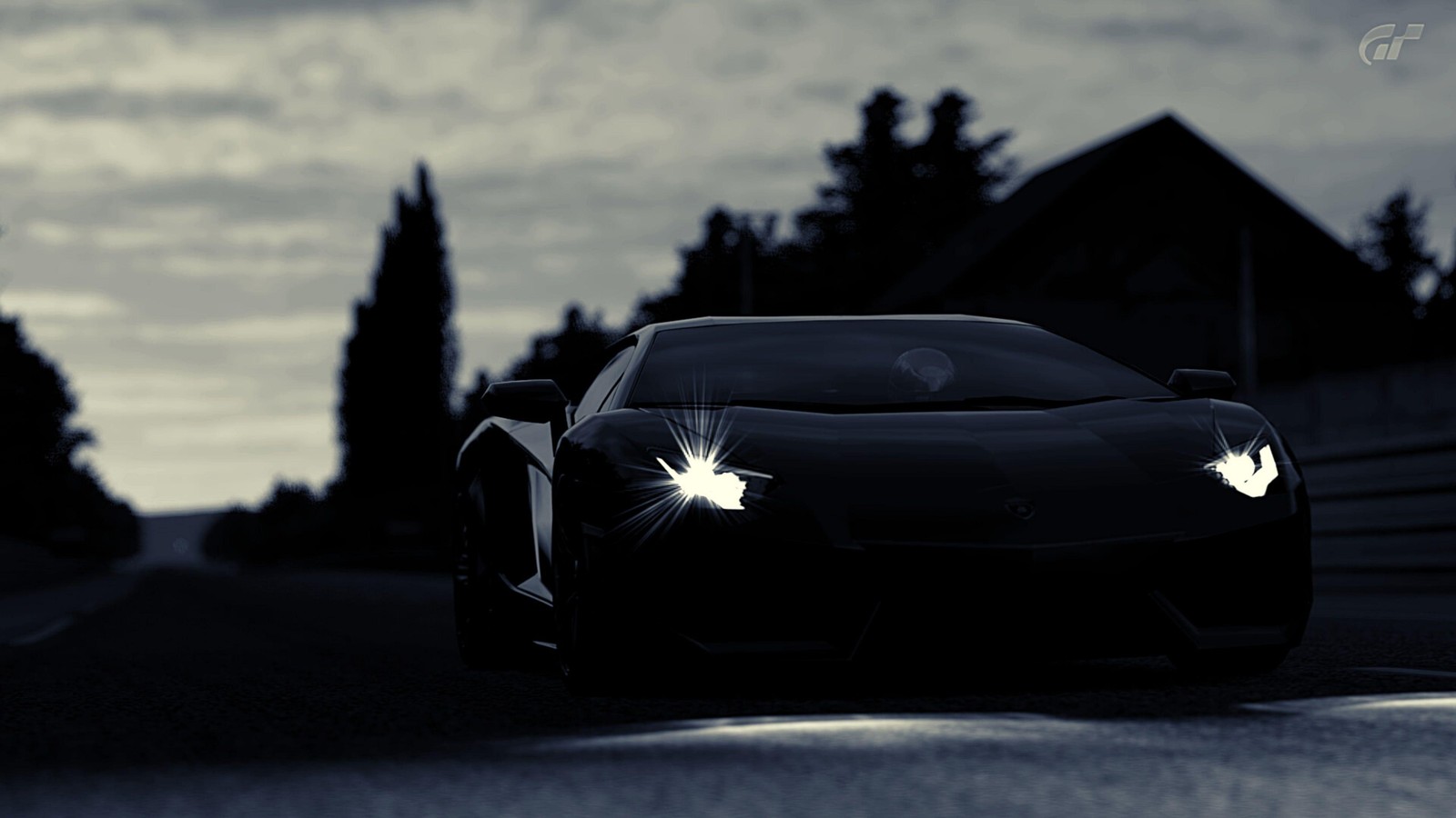 A close up of a car driving on a road at night (king, lamborghini, lamborghini aventador, sports car, automotive lighting)