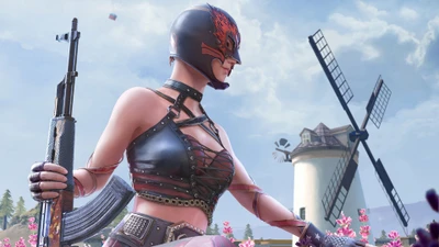 Luchadora Ardiente: Combatiente Femenina Empoderada en PUBG Mobile