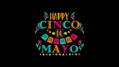 Яркое празднование Cinco de Mayo на черном фоне