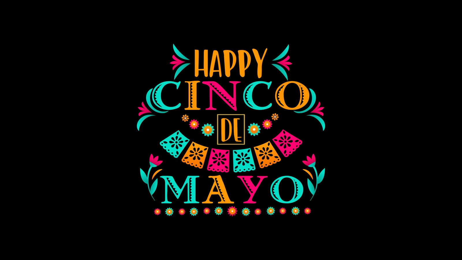 cinco de mayo, mexican holiday, amoled, colorful, black background Download Wallpaper