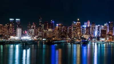 Midtown Manhattan Skyline at Night: A Dazzling Urban Panorama