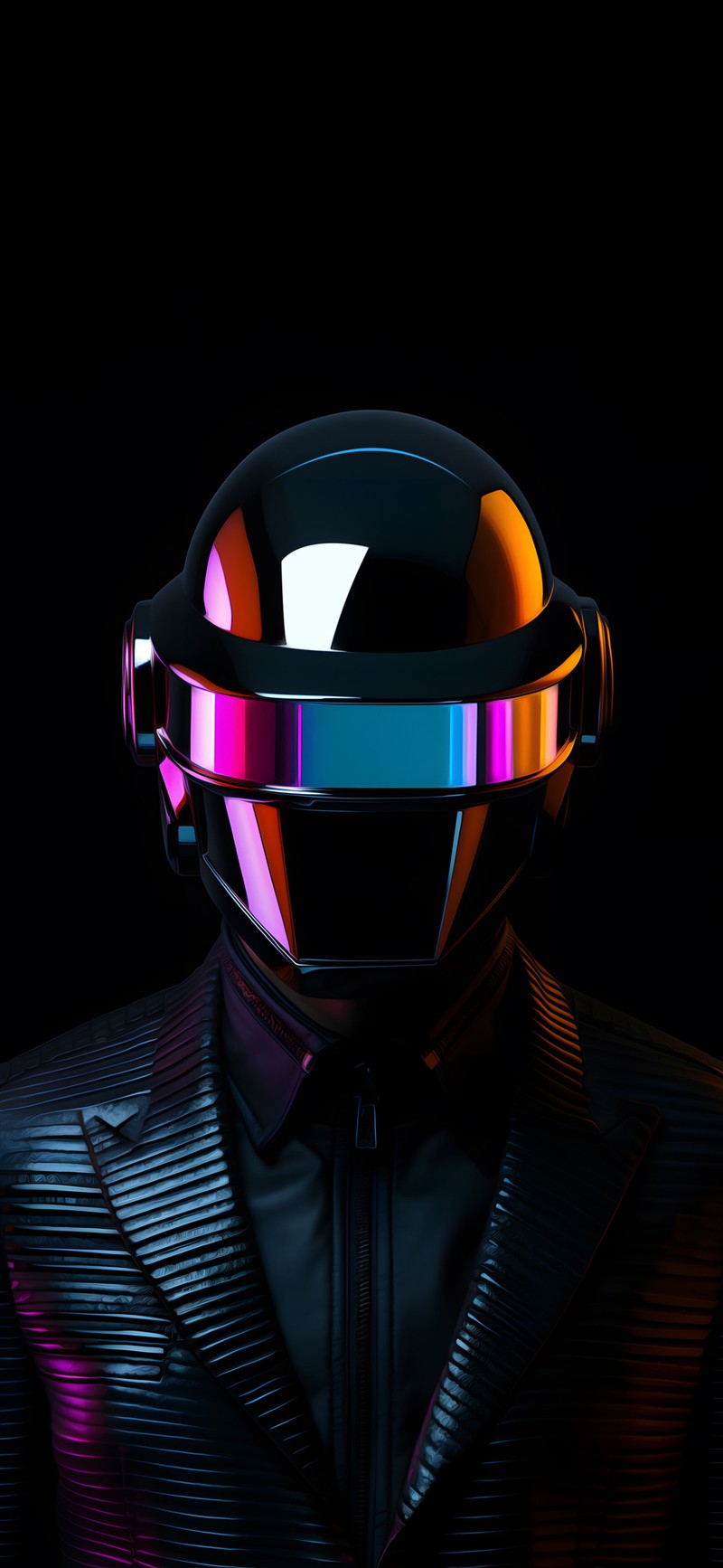 Размытое изображение человека в костюме и шлеме (часы, дафт панк, daft punk, искусство, графический дизайн)