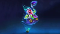 Neon Joker Mermaid: A Whimsical Cosmic Clown Illustration