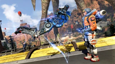 Wattson und Pathfinder engagieren sich in Apex Legends Action