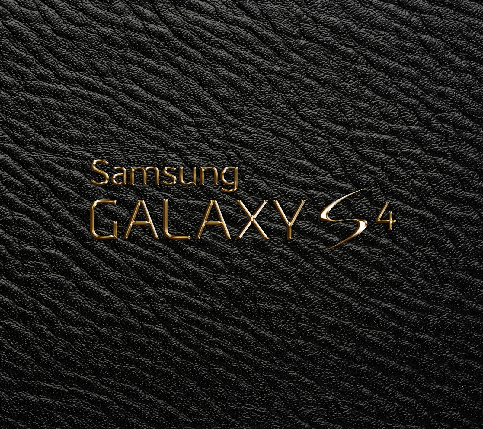 A close up of a black leather surface with a gold samsung logo (galaxy, gold, leather, logo, metal)