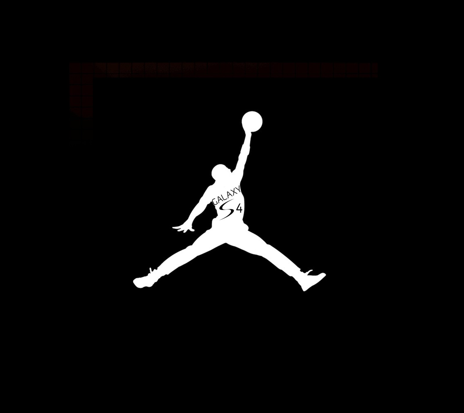 Arafed image of a man jumping in the air with a basketball ball (air, basketball, galaxy, jordan, logo)