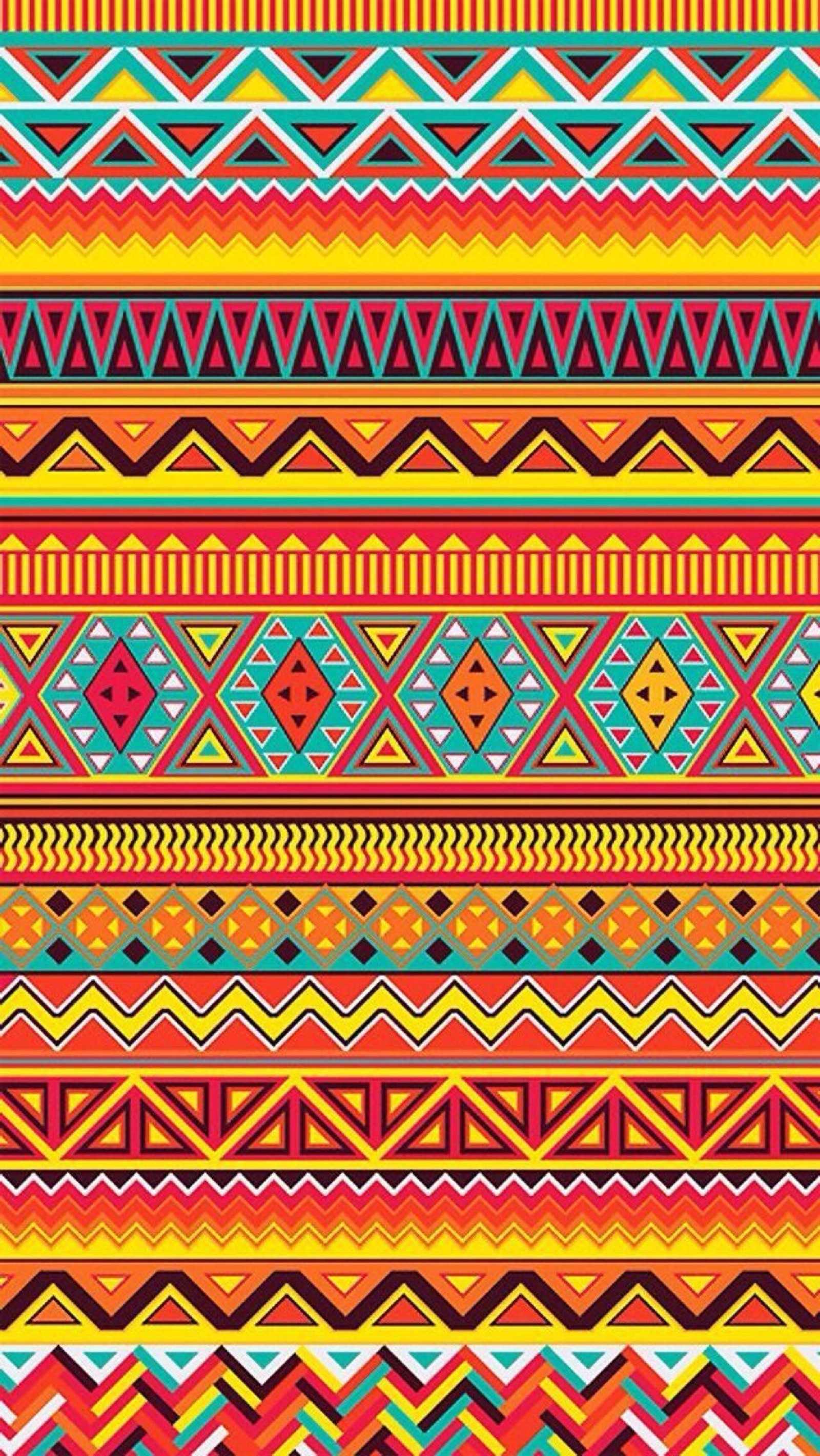 Um padrão colorido com muitas cores diferentes (tribal, amarelo)