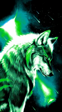 яркий, ярко зеленый волк, bright wolf green, зелёный, зеленый волк