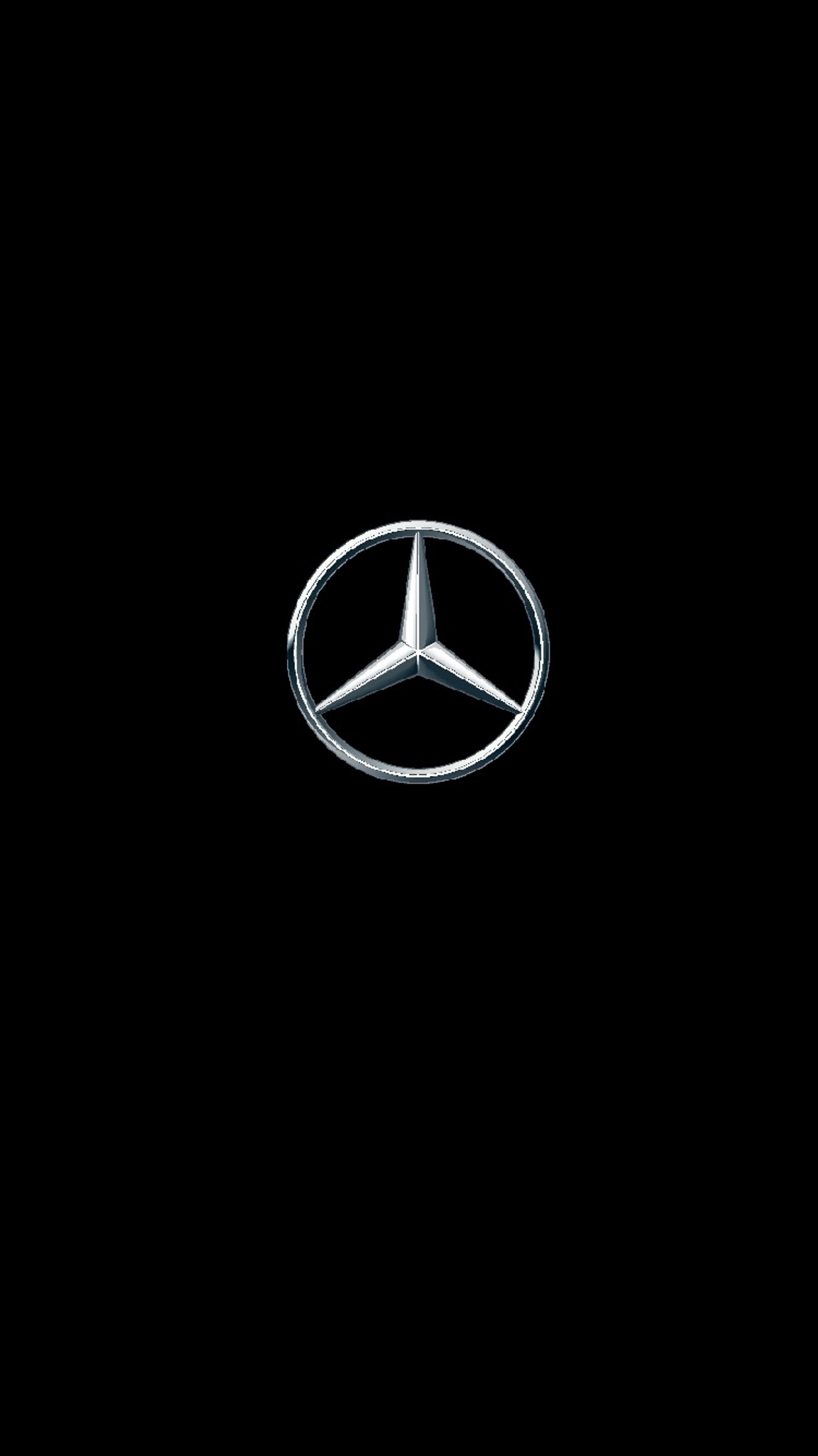 Mercedes logo on black background (black, brand, classic, emblem, logo)