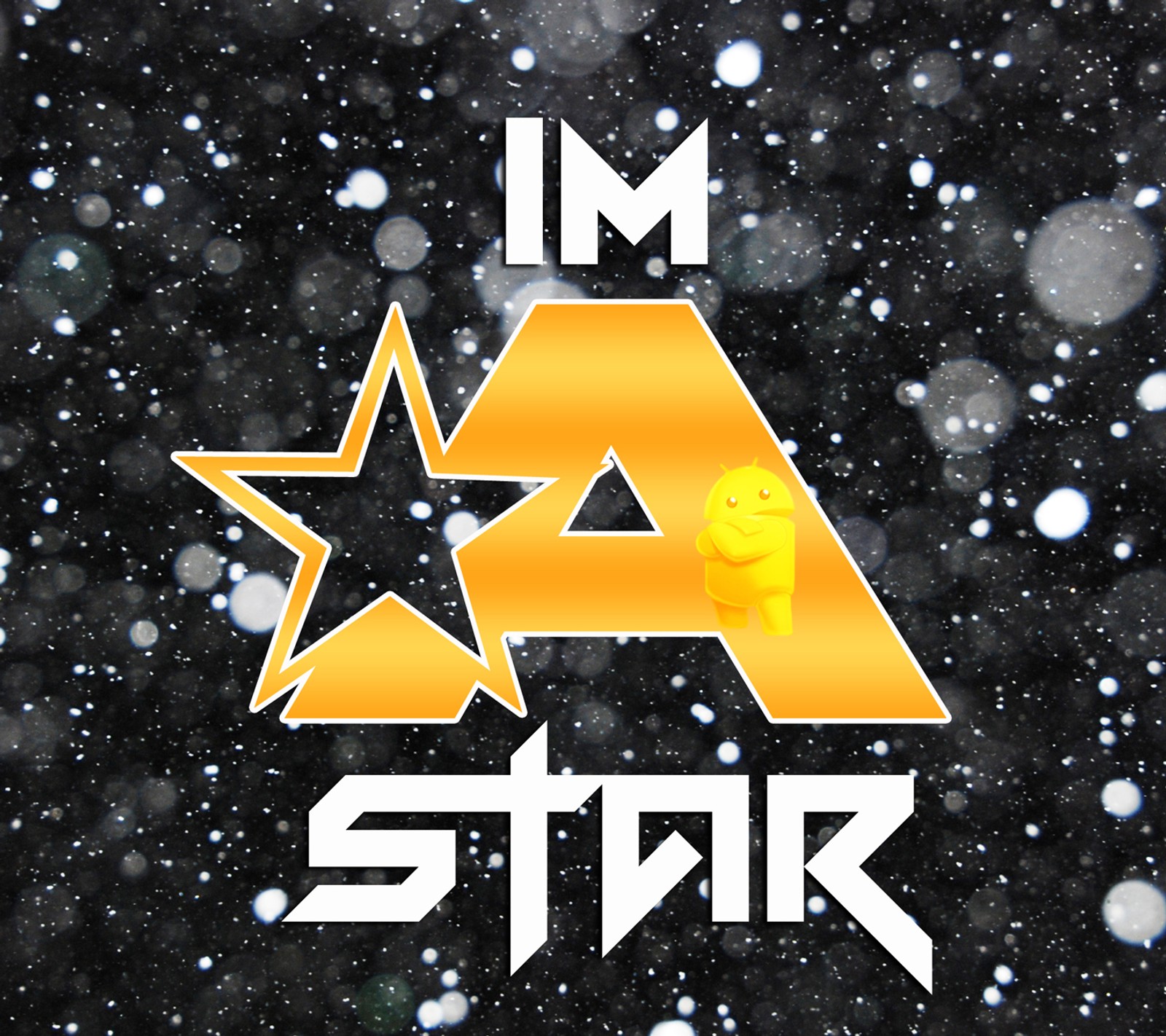 Um close de uma estrela com um robô amarelo em cima (dizer de atitude, legal, hd, i am a star, frases elegantes)