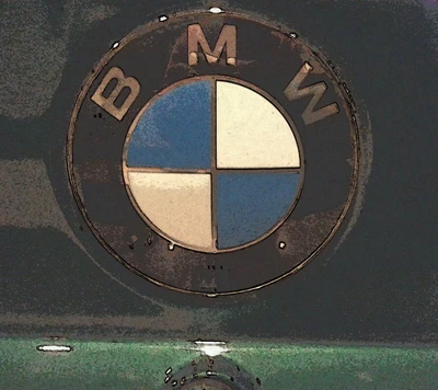 Vintage BMW-Logo auf einem klassischen Fahrzeug