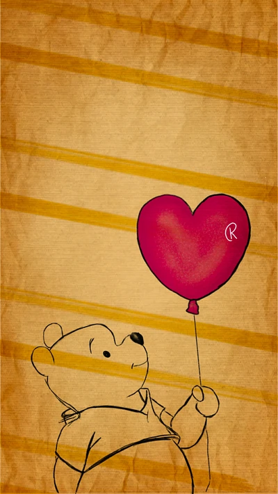 ballon, bear, heart, hearts, honey