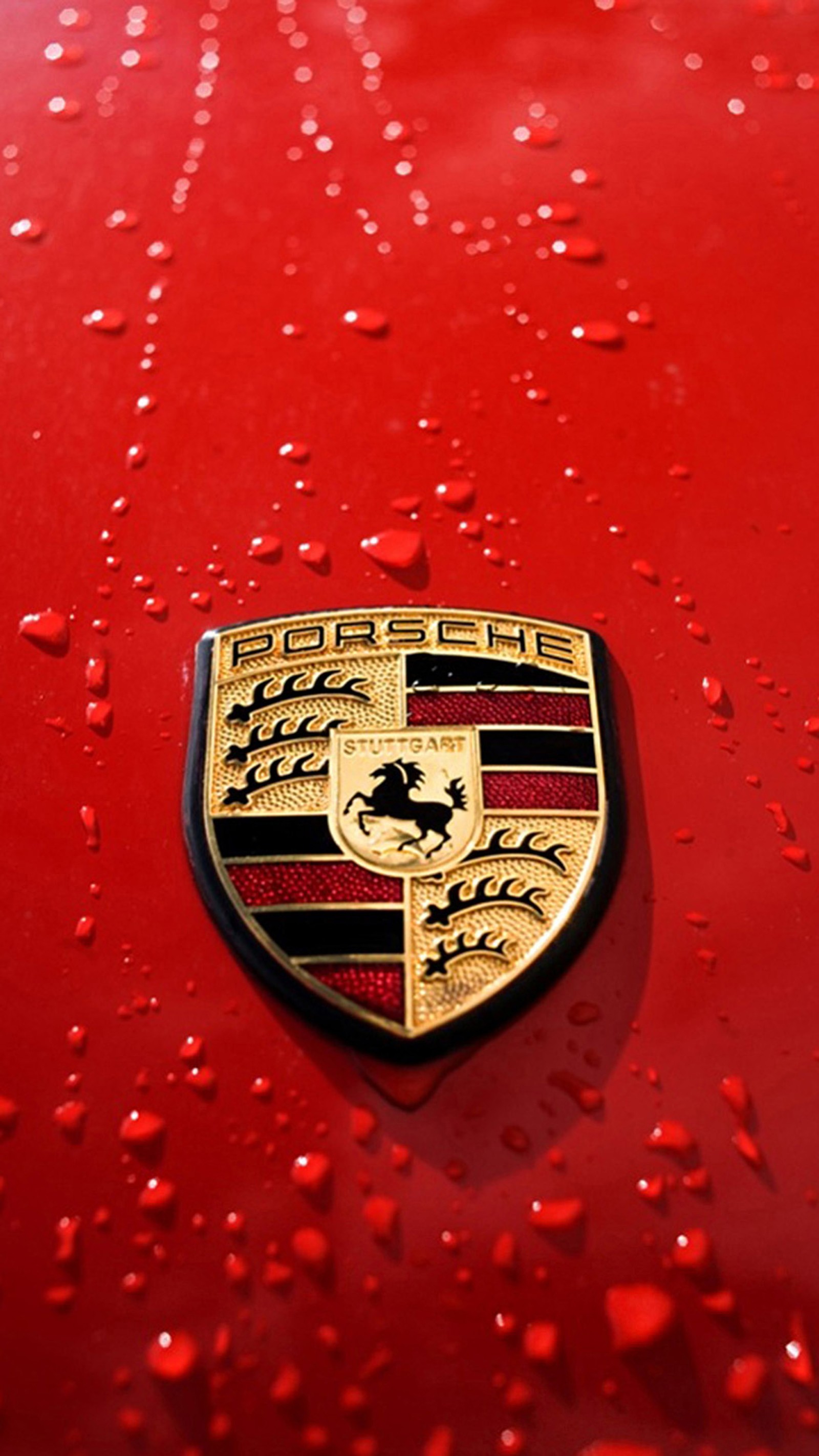 Lade auto, tropfen, logo, porsche, rot Hintergrund herunter