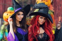 Enchanting Witch Models in Stylish Costumes