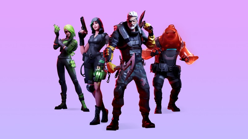 Группа людей в костюмах, стоящих рядом друг с другом (фортнайт, fortnite, глава 2 сезон 1, fortnite battle royale, видеоигра)