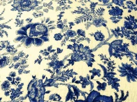 Cobalt Blue Floral Pattern on Textile Design