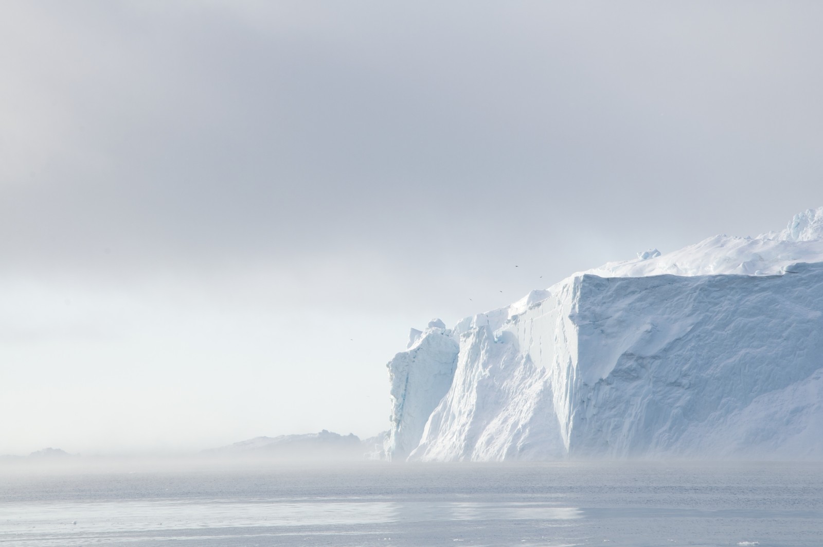 Há um grande icebergue no meio do oceano (iceberg, mar, geleira, oceano ártico, calota polar)